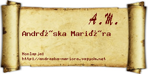Andráska Marióra névjegykártya